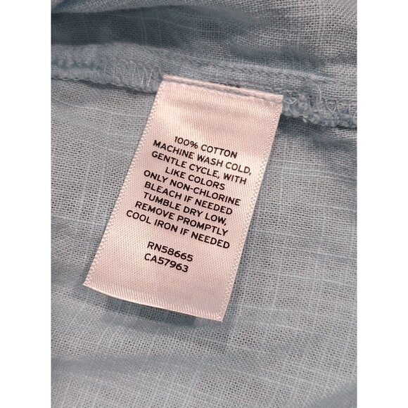 NWOT Abound Light Blue Peasant Style Cotton Blouse w/Puff Sleeves-Sz. M - Picture 4 of 4